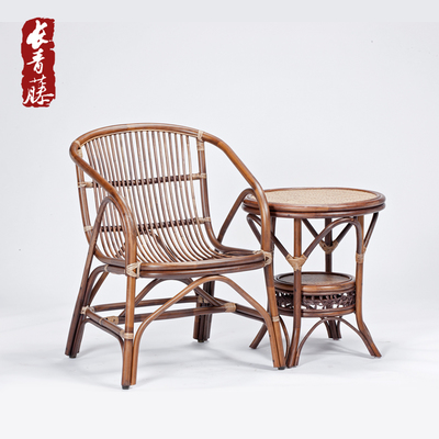長(zhǎng)青藤天然真藤椅子茶幾三件套現(xiàn)代簡(jiǎn)約客廳陽(yáng)臺(tái)藤椅三五件套特價(jià)