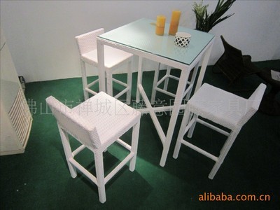 【工廠直銷藤椅/酒店酒吧家具/仿藤吧臺(tái)吧椅 白色坐墊】?jī)r(jià)格,廠家,圖片,成套家具,李積廣-